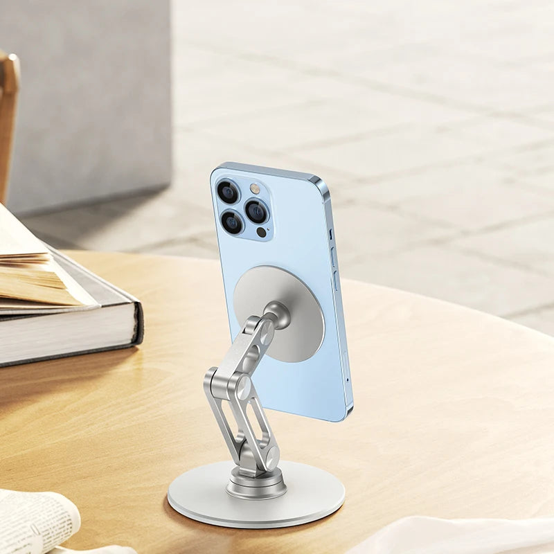 ZENTRO™ 360° Rotatable Magnetic Desk Phone Stand - Foldable & Adjustable.