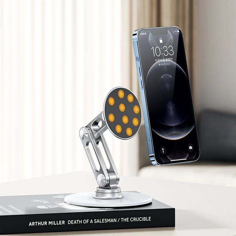 ZENTRO™ 360° Rotatable Magnetic Desk Phone Stand - Foldable & Adjustable.